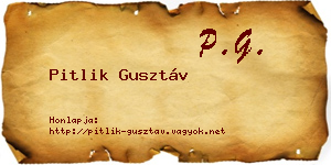 Pitlik Gusztáv névjegykártya