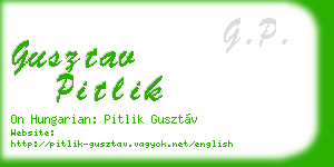 gusztav pitlik business card